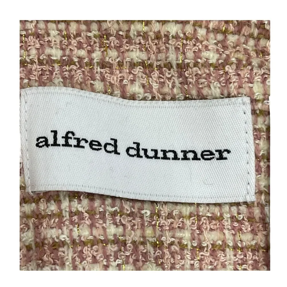 Alfred Dunner Blazer Jacket Women's 14 Pink Acrylic Lined Collared Button Front - Picture 4 of 7